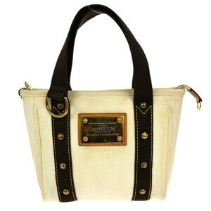 Louis Vuitton White Antigua Cabas PM Tote Bag M40039 FL0075 YQ04845 BN04
